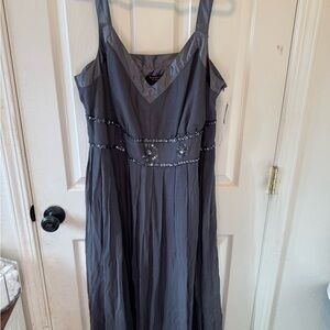 Robbie Bee Gray Embellished Midi Dress